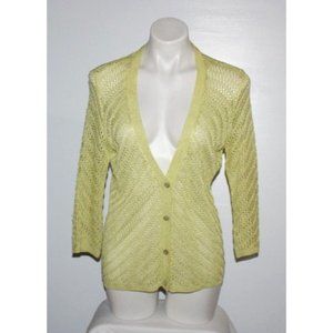 CHICO'S Women's Yellow Rayon Cardigan Sweater Size 1 M